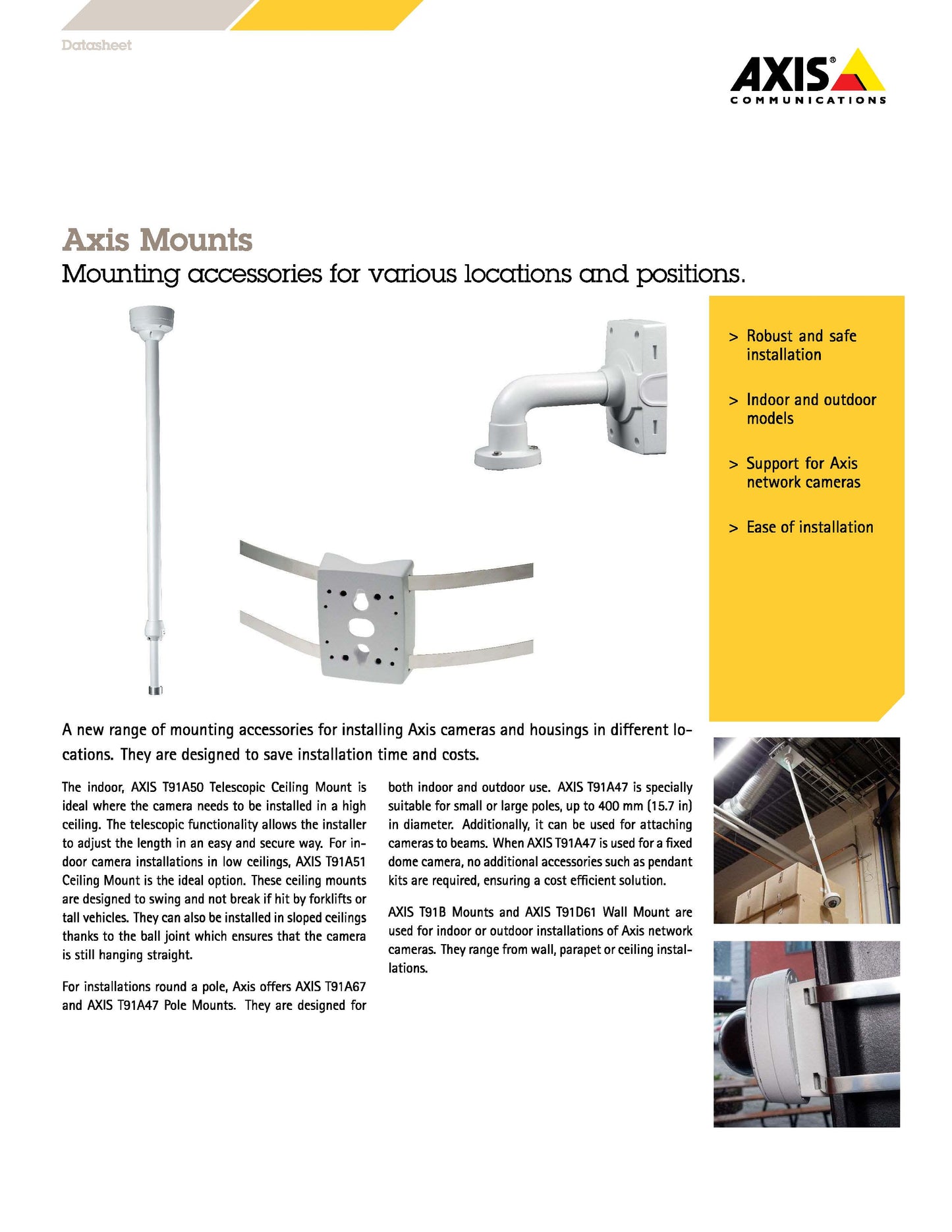 AXIS T91A50 Telescopic Mount