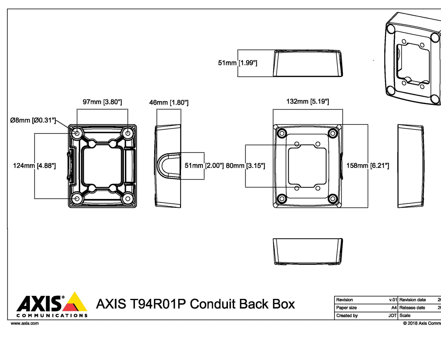 AXIS T94R01P Conduit Back box